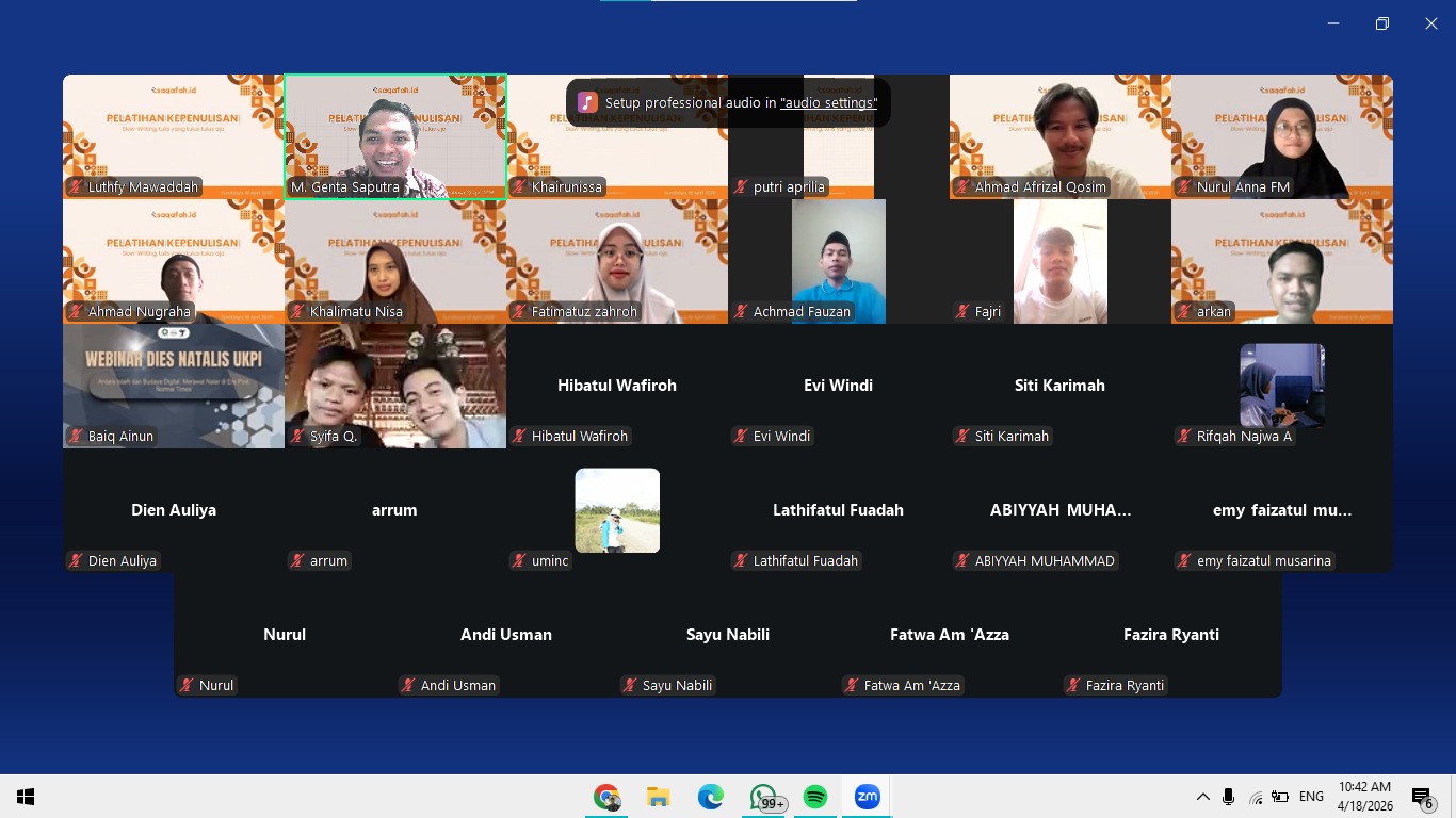 Tsaqafah.id Gelar Webinar Slow Writing: Tulis yang Tulus Tulus Aja